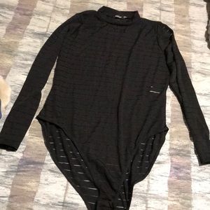 Black Semi Sheer Bodysuit